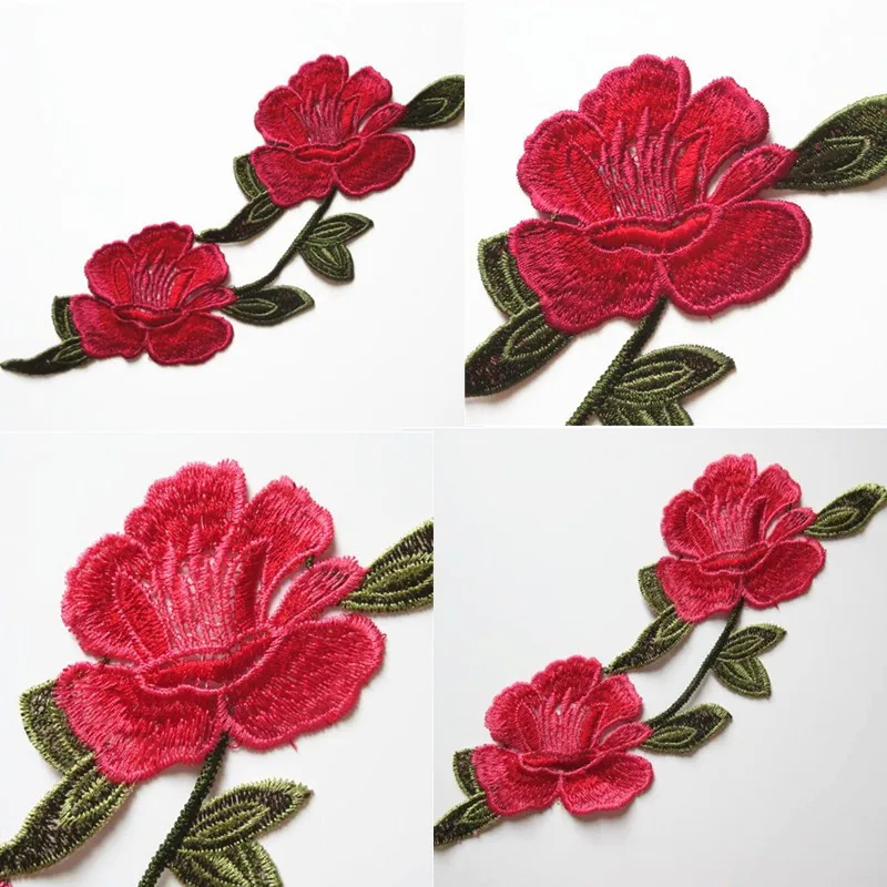 1PC Embroidered Flower Applique Neckline Neck Collar Lace Trim Clothes