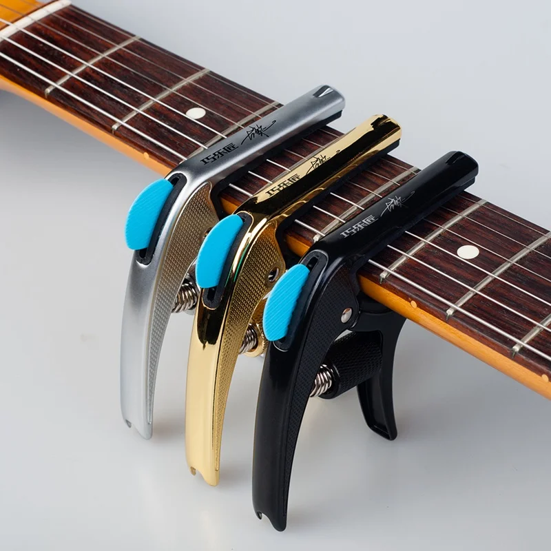 

New Metal Guitar Capo Clamp With Adjustable Pressure Screw Wheel And Pick Slot For Acoustic Guitars Electric Guitars Ukulele