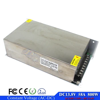 

Adjustable Power Supply DC13.8V 58A 800W LED Driver transformer 220v 110v AC-DC 13.8V SMPS for CNC CCTV DIY Motor 3D Printer