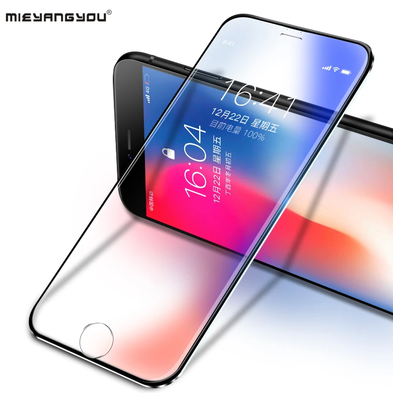 

Full Edge Tempered Glass For iphone 6S 7 8 10 X Toughened Screen Protector Film Protection Glass For 6 7 Plus With Cleaning Kits
