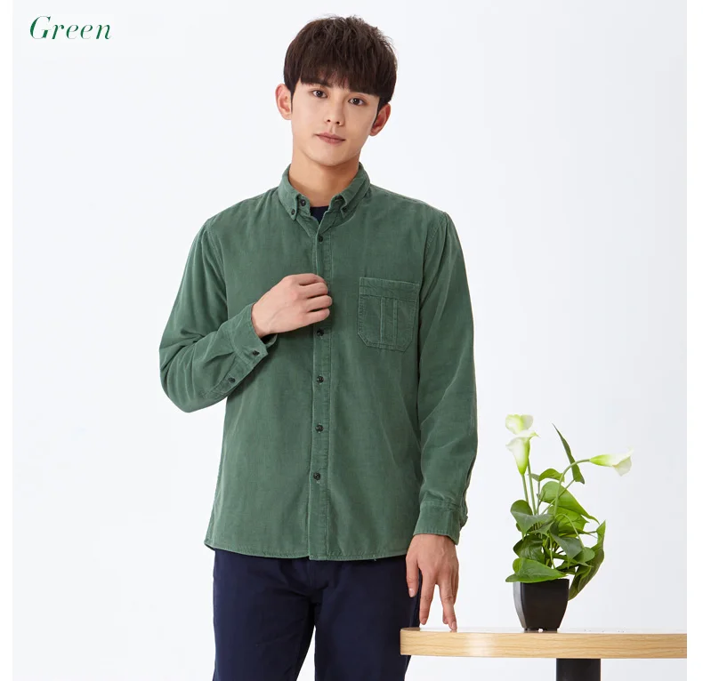 corduroy wine shirt green 01
