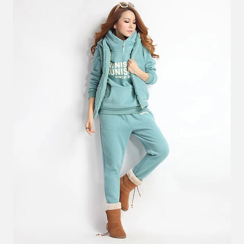 Casual 3 Piece Set Tracksuit Women Clothes Autumn and winter new Fashion women's tracksuits Ladies Thicken Sweat Suits