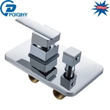 Poiqihy душ картридж 3 способа Chrome Настенный смеситель для душа Управление Клапаны квадратной пластины смеситель