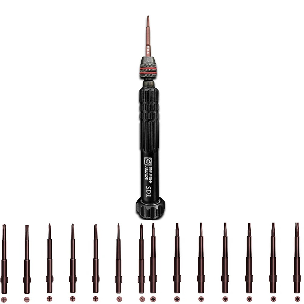

Amaoe SD1 Screwdriver Built-in Strong Magnetic Harden Screwdriver with S2 Head Bits for iPhone Android Mobile Phone Repairing