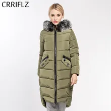 Women Jacket Coat Warm Woman Parka Jacket Fur Collar Detachable 100% Polyester Soft Fabric CRRIFLZ 2017 New Winter Collection