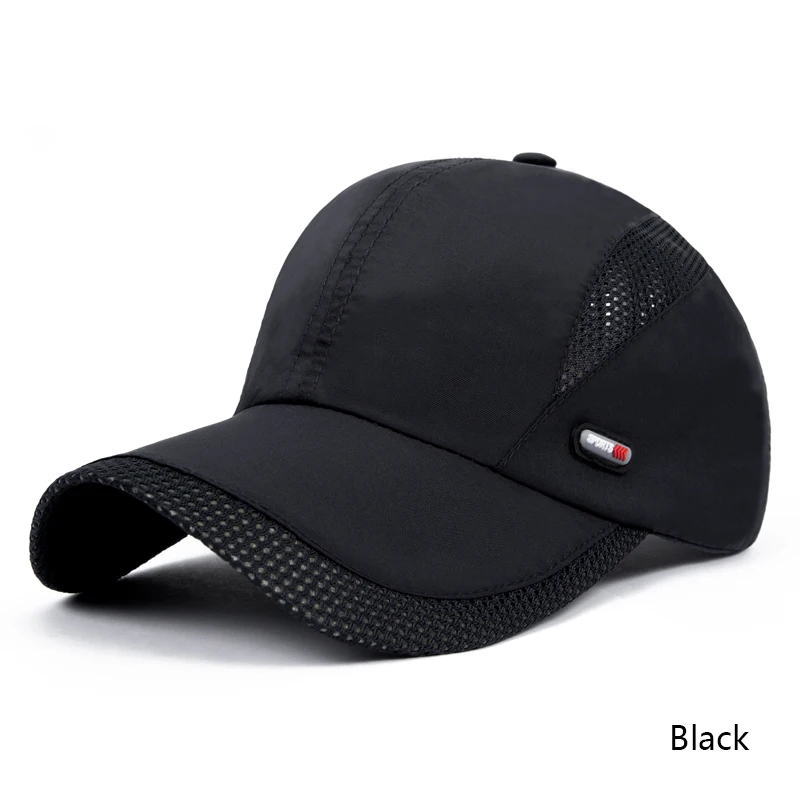 SuperB& G летняя бейсбольная кепка для улицы, Мужская быстросохнущая дышащая бейсболка, Мужская сетчатая бейсболка, кепка для мужчин и женщин, унисекс, шапка для папы - Цвет: black