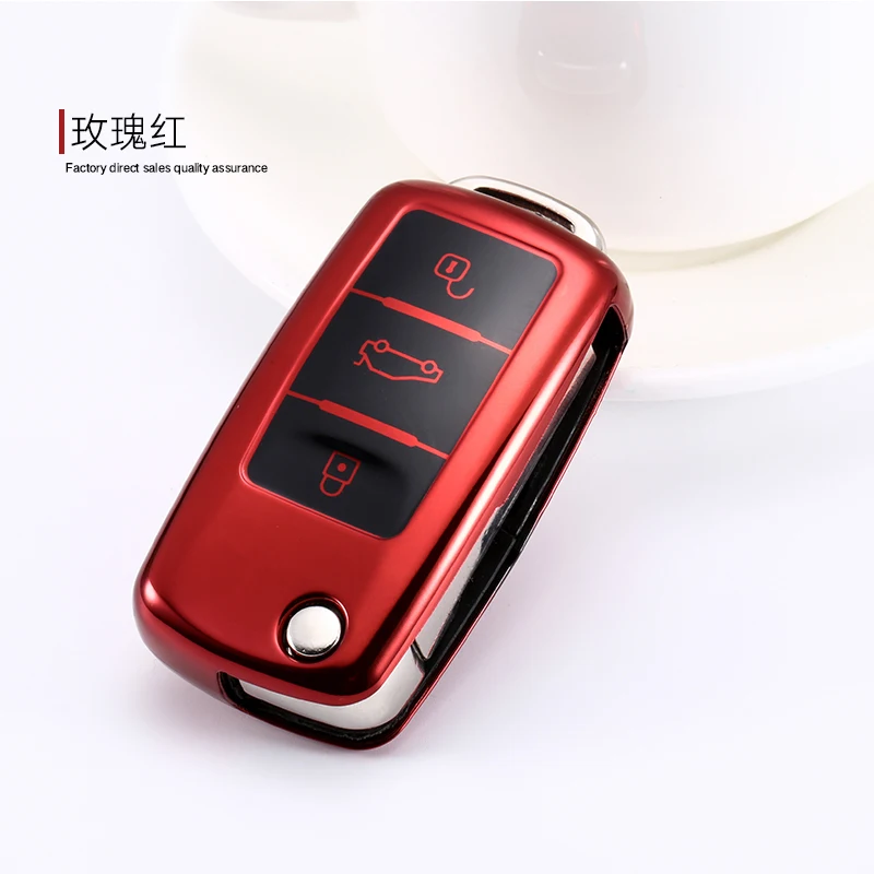 

New Soft TPU Car Key Case Fob Cover Shell Frame For VW Polo Golf Passat Touareg Tiguan Beetle Bora for gifts