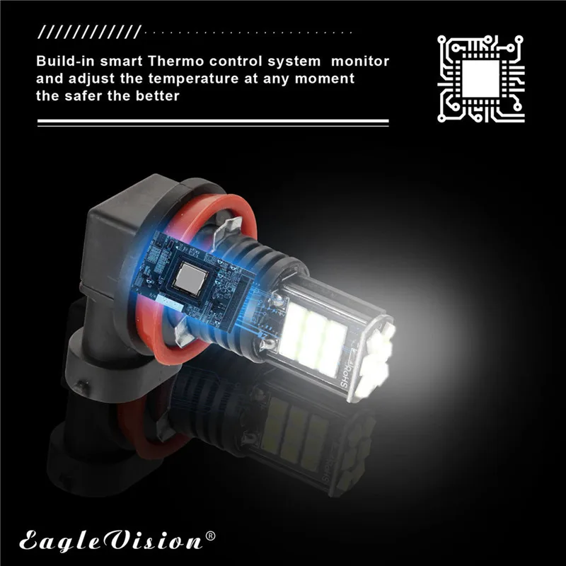WUPP Автомобильные фары 2 шт. H8 H9 H11 3030 24 SMD Противотуманные RGB светодиодные Вт 6000 К