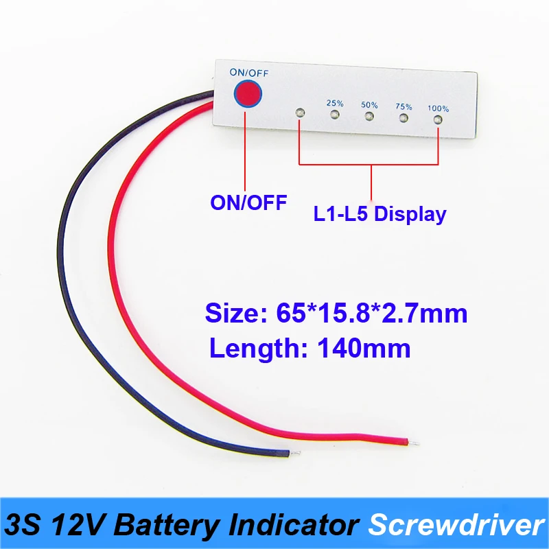 Screwdriver 12V Lithium Battery Capacity Tester Panel Electric Power Display Indicator Board batteries for screwdriver USE JY28