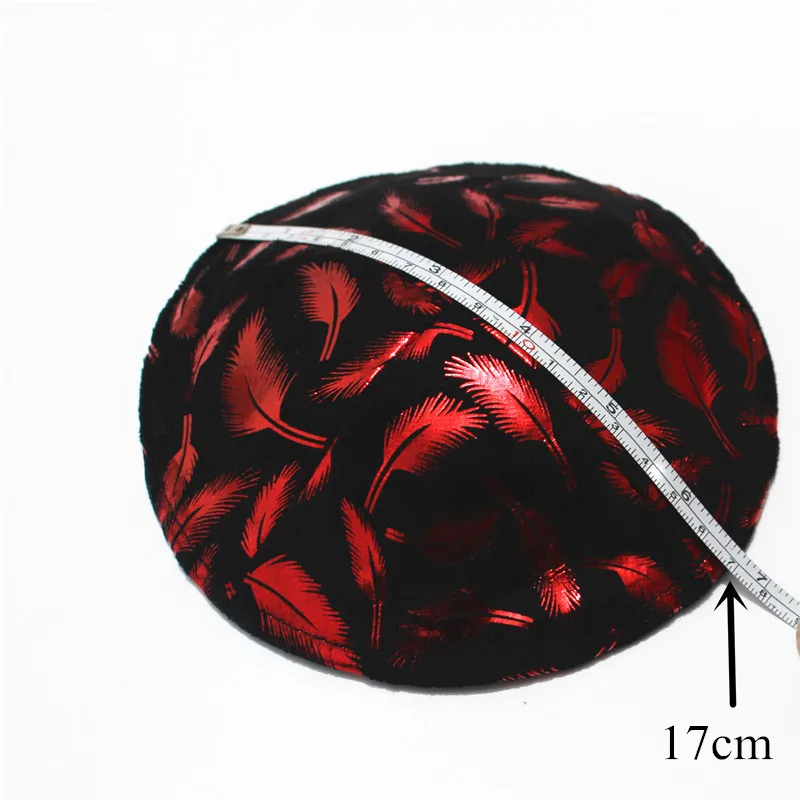 Еврейская кипа бархат печати Мода 17 см кипот