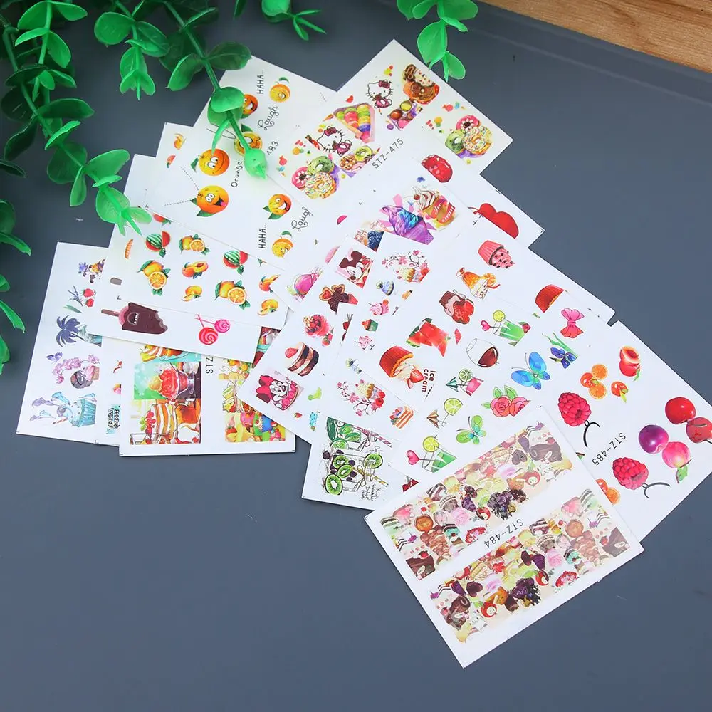 

18 Sheets Summer Fruits Cake Ice-cream Water Nail Art Stickers Decals Gel Polish