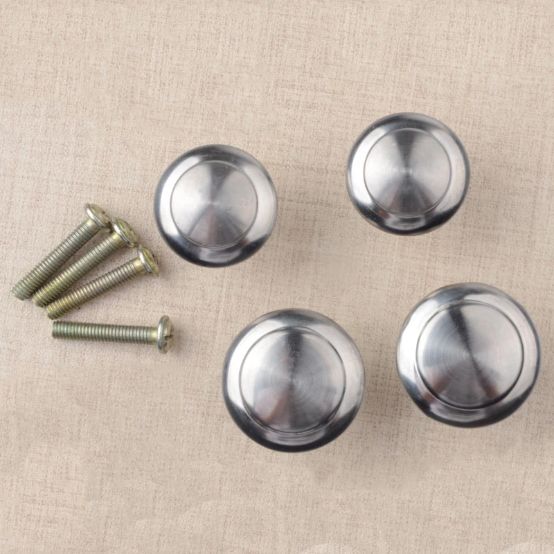 10pcs/set Round Knobs Stainless Steel Drawer Knobs Kitchen Cupboard Pull Handles