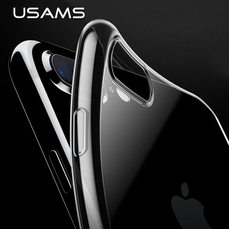 USAMS Luxury ТПУ Case Для iPhone 7 Plus 0.8 мм Ультра Тонкий Cover for Крышка с Dust Разъем Дизайн 4.7