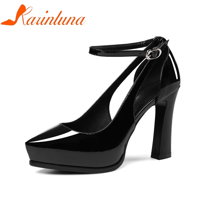 

KARINLUNA 2019 Summer Hot Sale Brand Genuine Leather Women Sandals High Heels Shoes Woman Platform Big Size 33-40 Lady Shoe