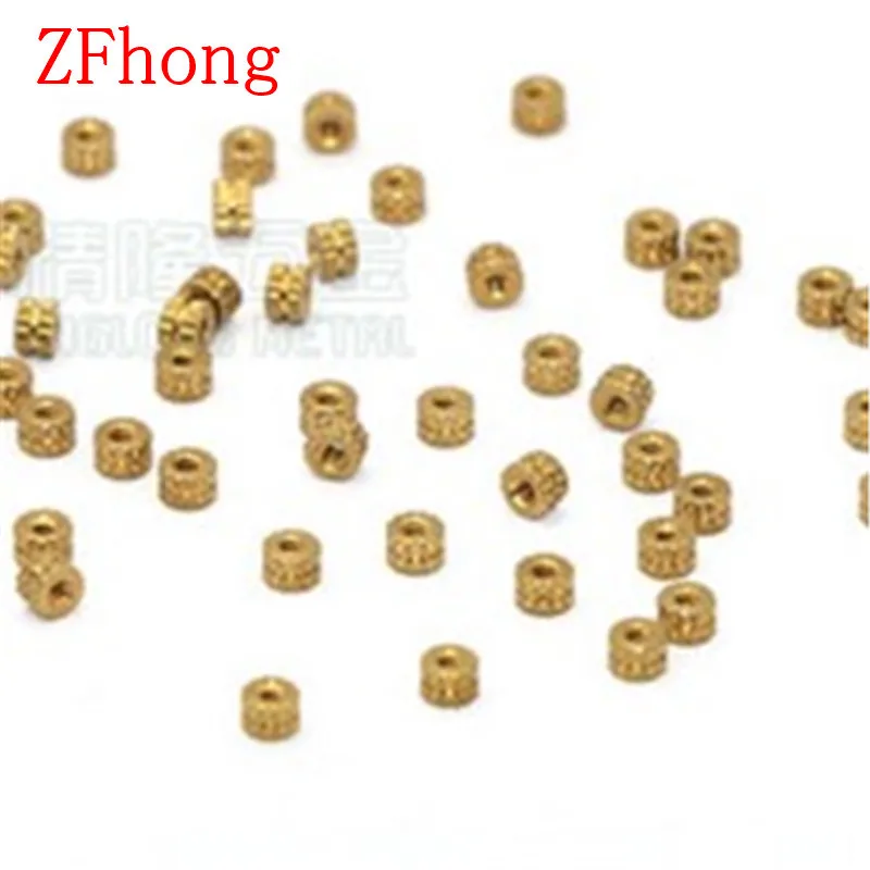 100PCS M1 1mm brass insert nut / knurled nut / round nut for injection moulding
