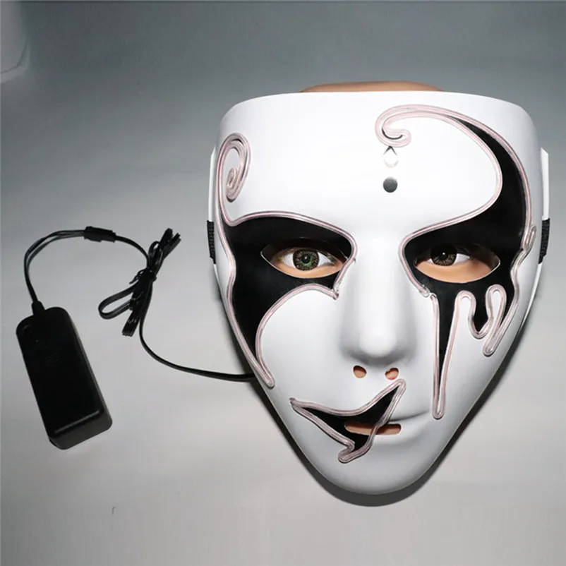 Mask halloween Party Sound Reactive LED Mask Dance Rave Light Up Adjustable Mask Rave Adults maskeren dropshipping S18#N (9)