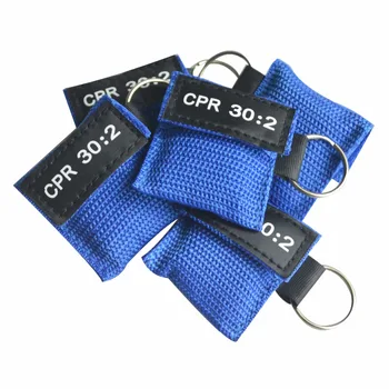 

100 X CPR Face Mask Keychain CPR Face Shield Frist Aid CPR 30:2 Training Blue