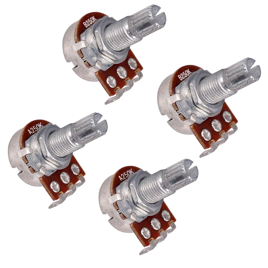 

Guitar Potentiometer Audio POTS A250K & B250K OHM Tone Volume Replacement for Electric Guitar Pack of 4