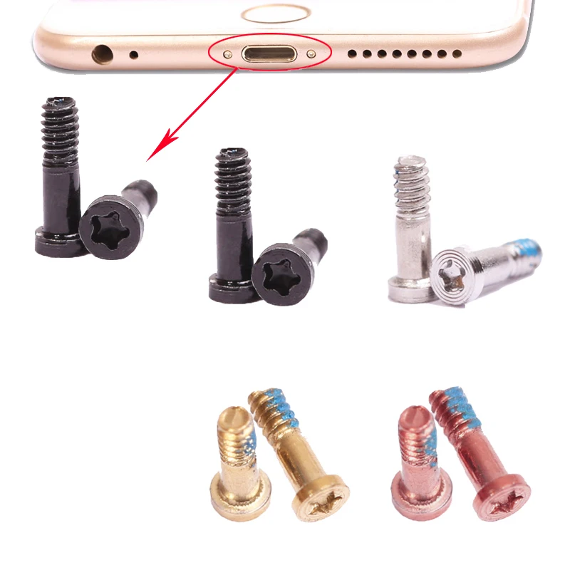 50 шт. винты с нижней резьбой для iPhone 5 6 6S 7 8 Plus X коннектор задней крышки