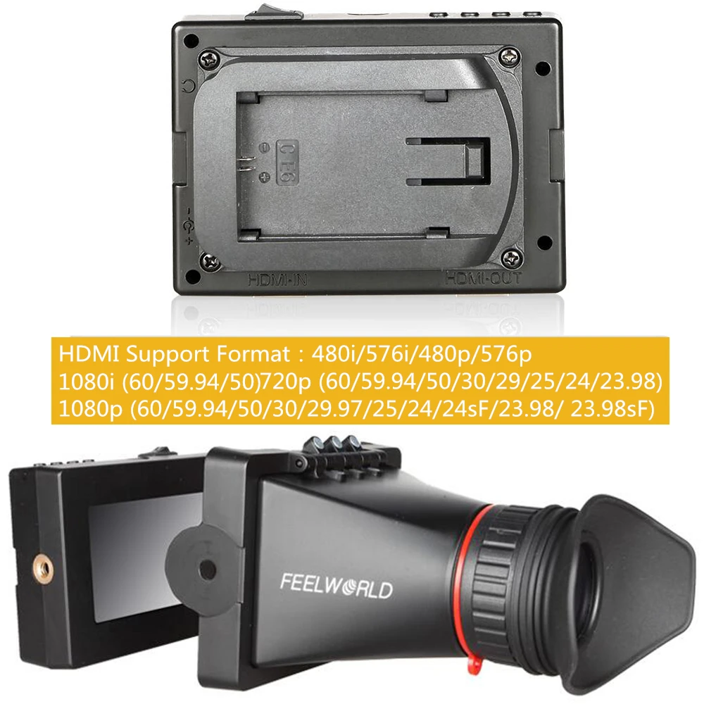 FEELWORLD E350 3," EVF HDMI Электронный видоискатель 3,5" HD 800x480 ЖК-дисплей Лупа для DSLR камеры