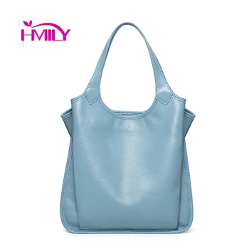 

HMILY Genuine Leather Women Handbags High Capacity Fashion Women Shoulder Bags Temperament Bucket Bag New Ladies Bags