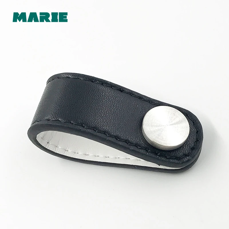 Cabinet Handle Soft Leather Dresser Drawer Door Knobs Pull Furniture Hardware