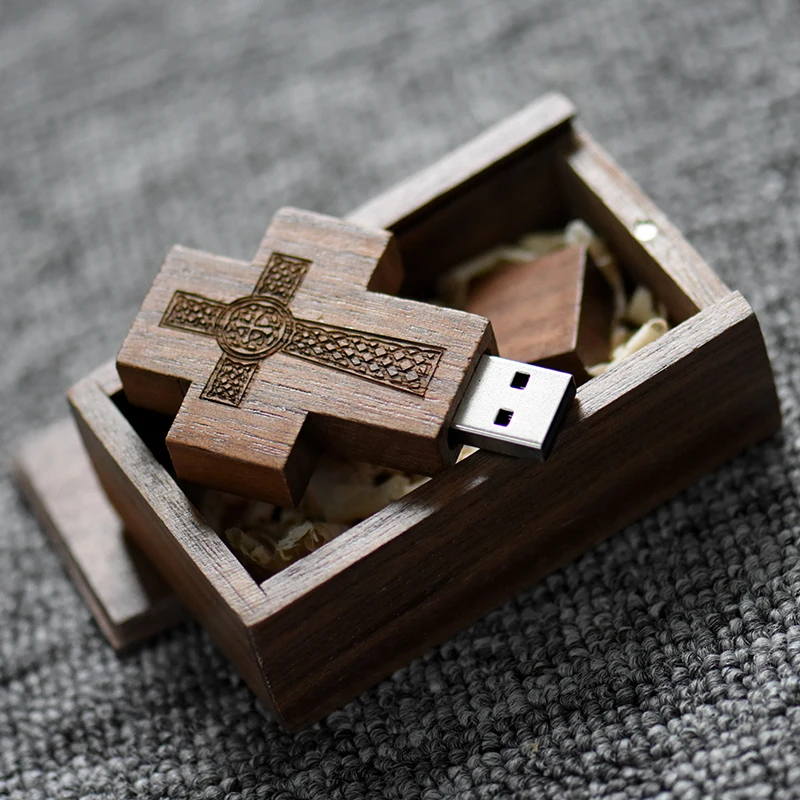 SHANDIAN логотип клиента usb-накопитель в виде деревянного Креста+ коробка USB флэш-накопитель USB флешка Флешка 8 ГБ 16 ГБ 32 ГБ кроссы флэш-накопитель подарок