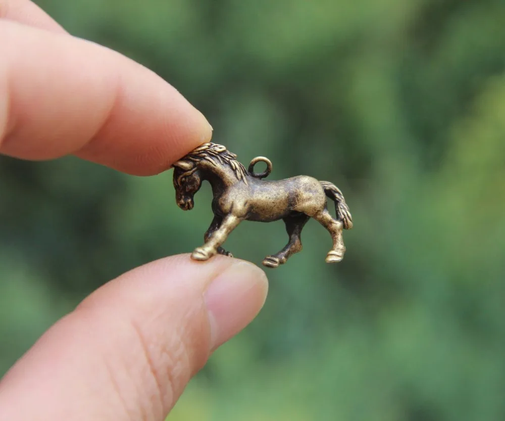 Китайский Зодиак Aniaml 100% чистая бронза Equine лошадь скульптура амулет кулон | Дом и
