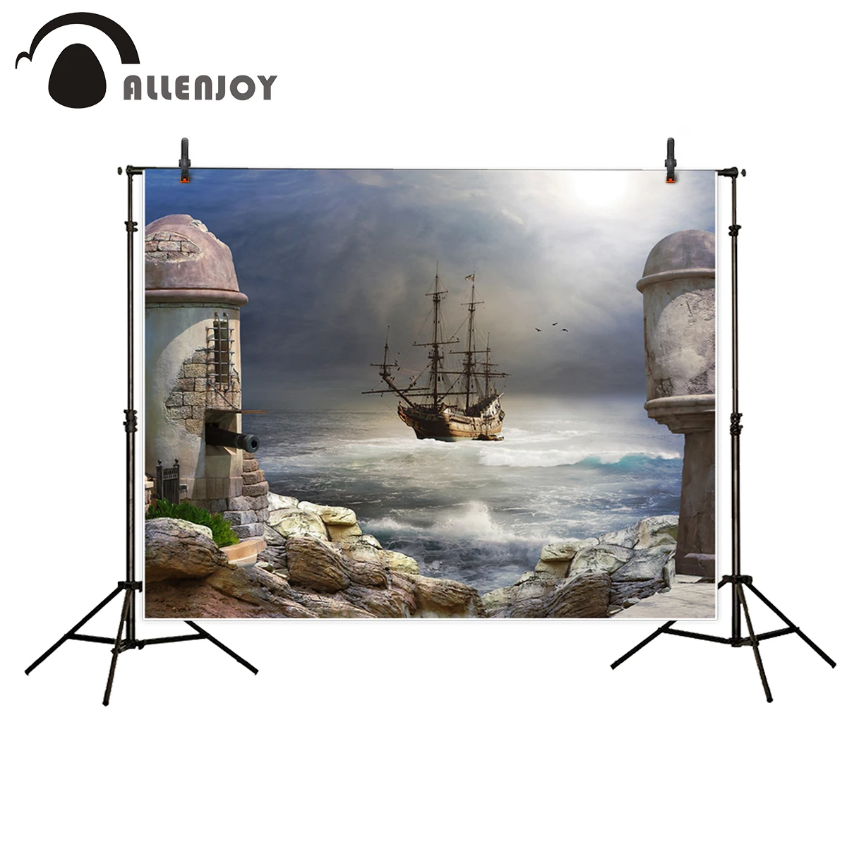 Allenjoy фон для фотографий новорожденного Океанский парусник башни Европейский