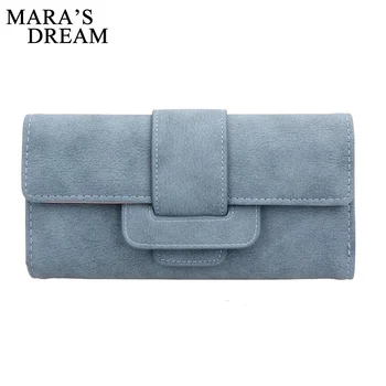 

Mara's Dream Retro Matte Suede Wallets Women Coin Purse Long Clutch Women Nubuck Leather Hasp Wallet Card Holder Purse portfolio