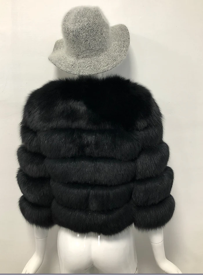 Пальто из натурального Лисьего меха, куртка, жилет, короткий рукав, куртка, Женское зимнее теплое натуральное пальто из настоящего меха, меховая куртка, пальто из лисьего меха