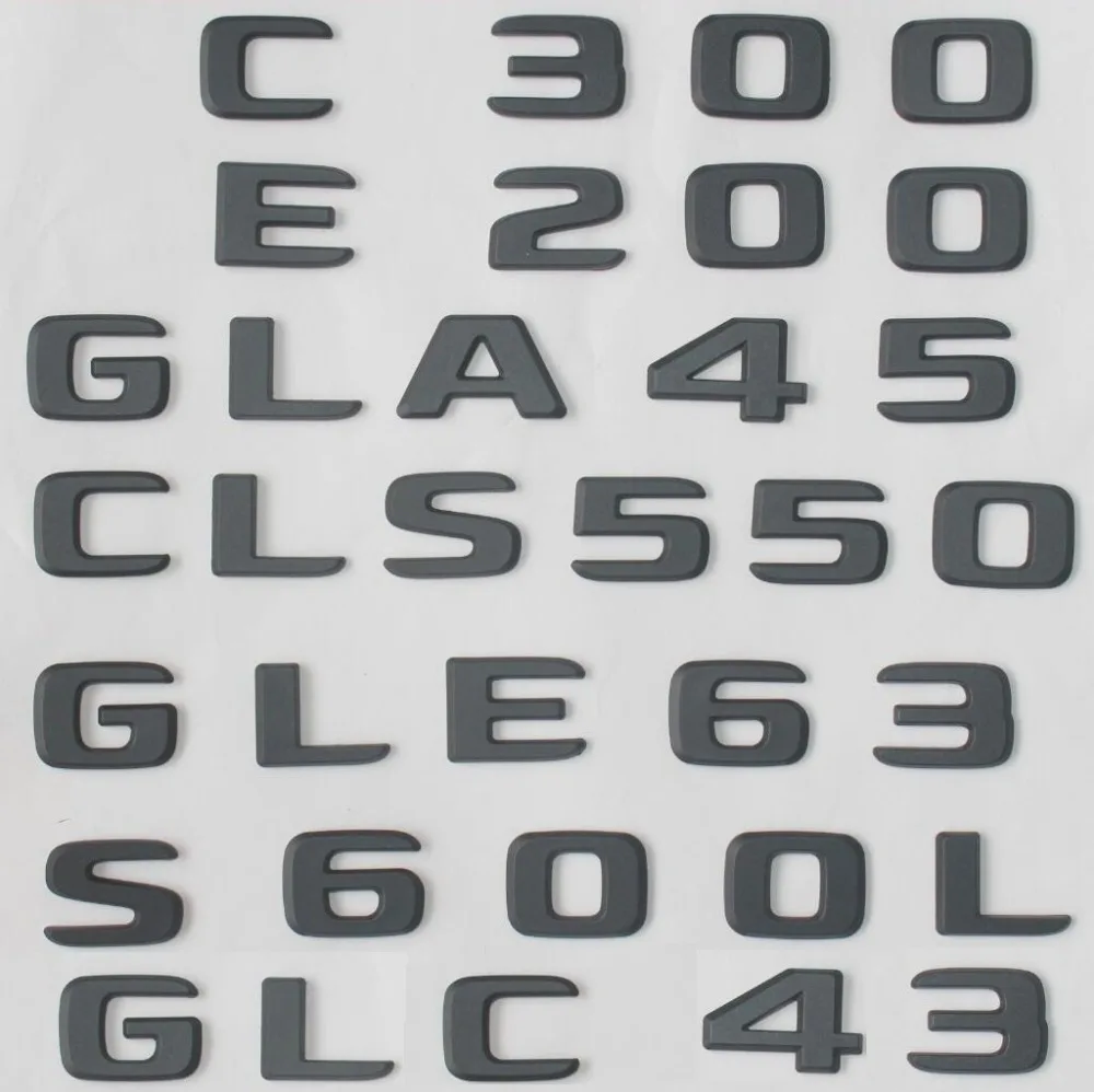 Значки с черными буквами в багажнике эмблемы для Mercedes Benz A C E G S SL GLS GLE CLS CLA Class AMG 4matic
