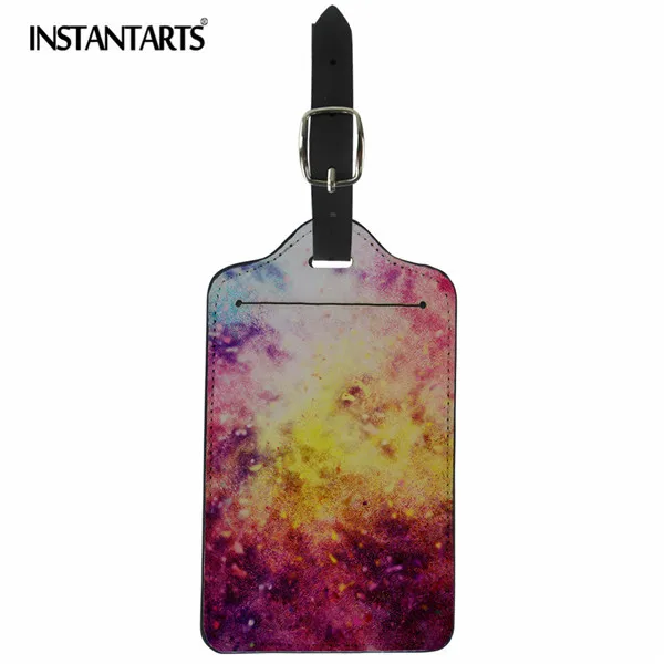 CC4052Z24 Instantarts из искусственной кожи Чемодан тег Красочные Galaxy Star печати путешествия Чемодан этикетка с ремни чемодан Чемодан теги аксессуары - Цвет: CC4052Z24