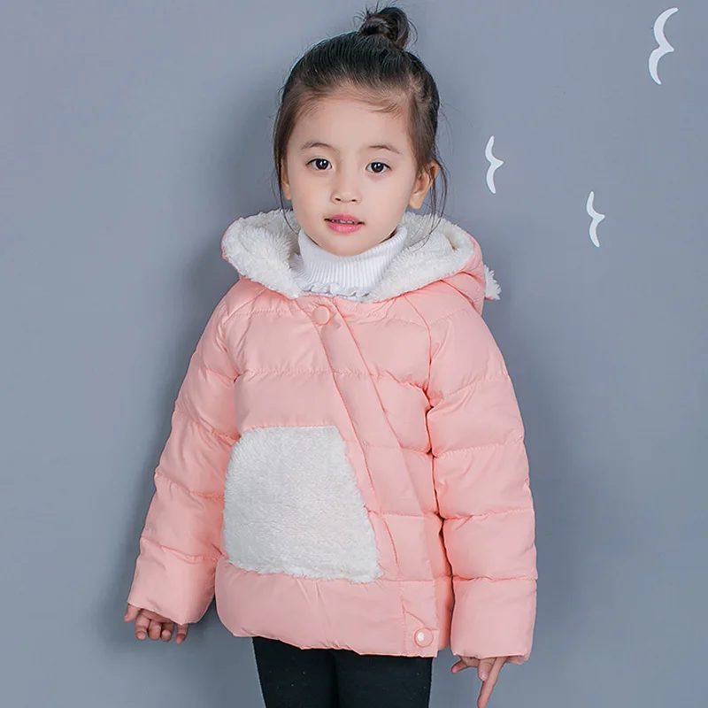 Children's feather padded thin female baby winter children's clothing