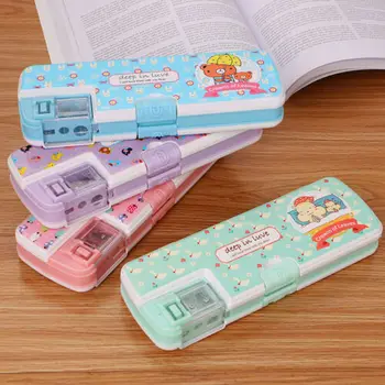 

Primary Student Cute Cartoon Stationery Box Pencil Case with Pencil Sharpener