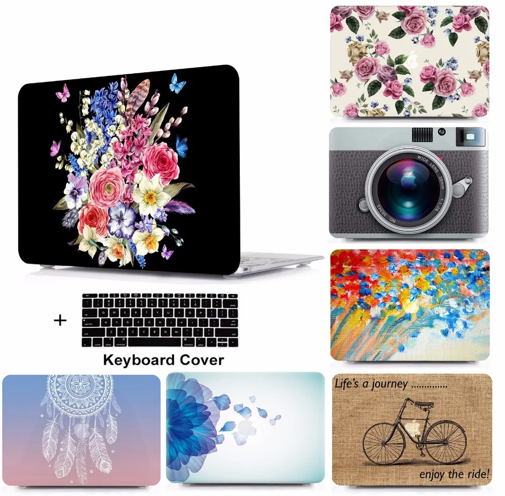 Защитный чехол для ноутбука жесткий с накладкой на клавиатуру Apple Macbook Air A1466 A1369 Pro