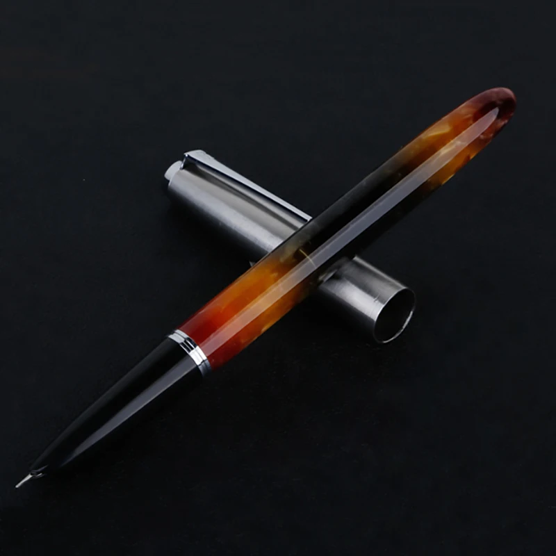 Tampa de Aço Inoxidável de Cristal de Resina Escrita com Caneta de Tinta para Escritório Jinhao Caneta Acrílica Extra Fine Nib 0.38 Milímetros Suave Cor 5 High Quality Material escolar e de escritório