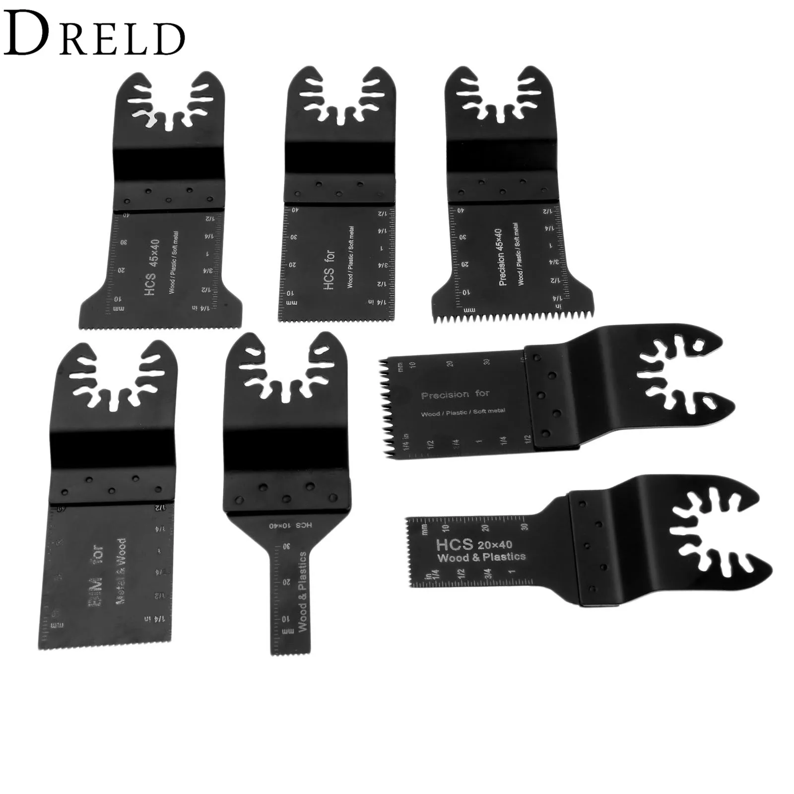  DRELD 7pcs/set Oscillating MultiTools Quick Release Saw Blade Multifunction Tools For Multimaster R