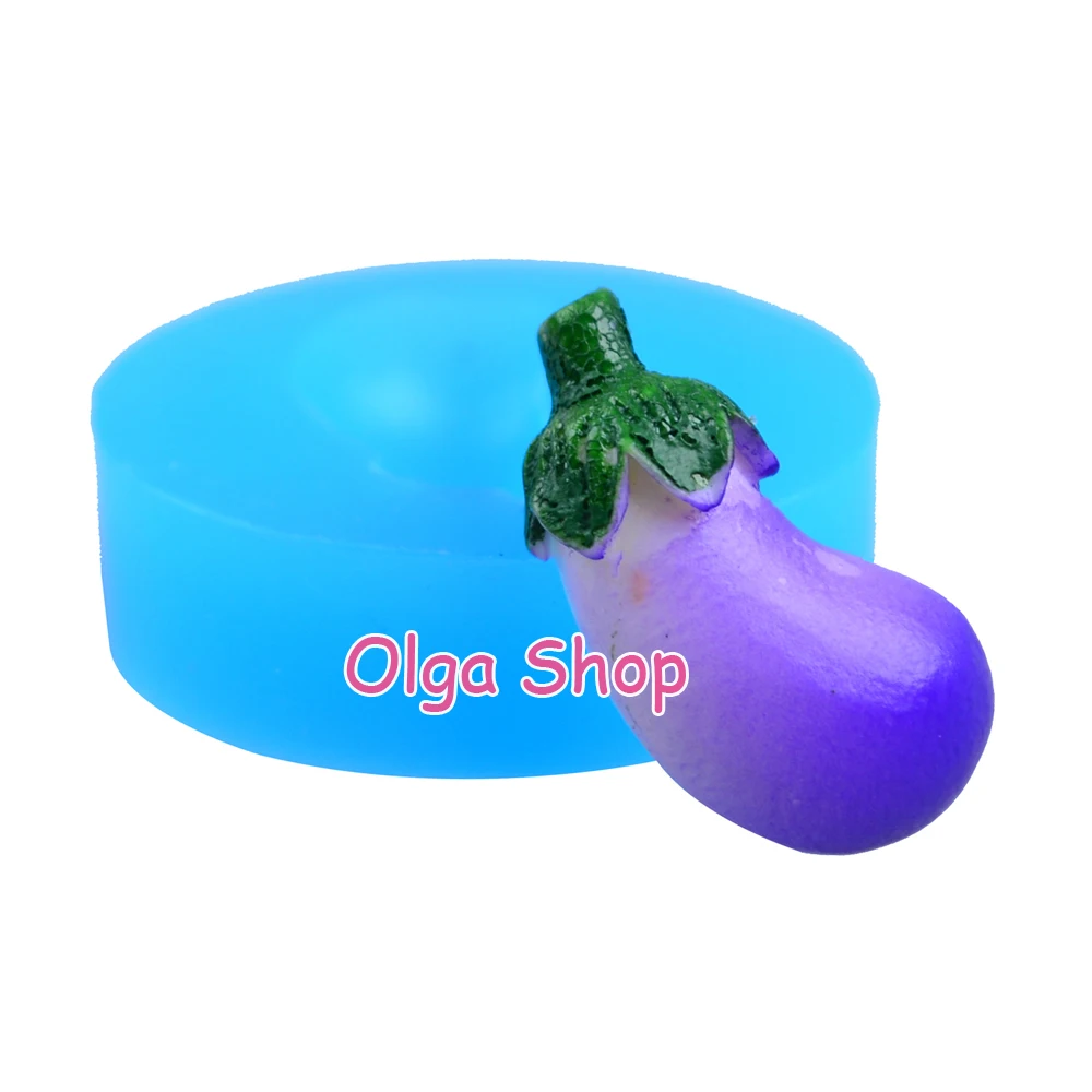 Wholesale Eggplant Shape DIY Food Grade Silicone Molds 