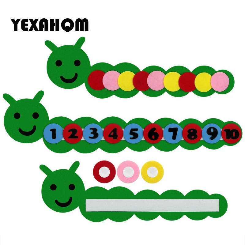 Cute Caterpillar Math Toys Teaching Kindergarten Manual DIY Weave Cloth Early Learning Education Montessori Toy | Игрушки и хобби
