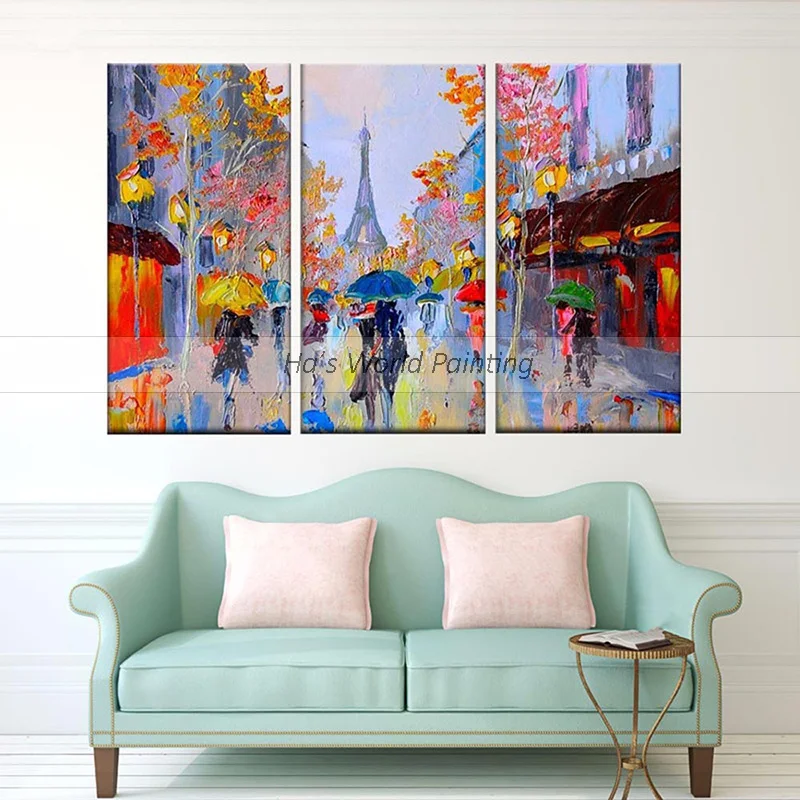 Paris-Street-Scene-Oil-Painting-Colorful-Europe-Streetscapes-Hand-Painted-Canvas-Paintings-Home-Decor-Wall-Art