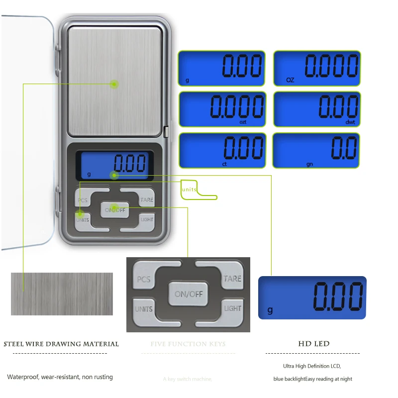 Мини точные цифровые весы для золота, ювелирные изделия из стерлингового серебра 0,01 200 г, электронные весы, весы 200 г x 0,01 г