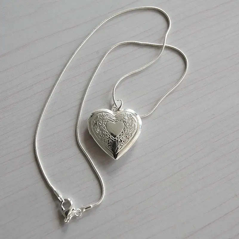 Top Quality Popular Slide Necklace Women Photo Pendant Necklace Silver