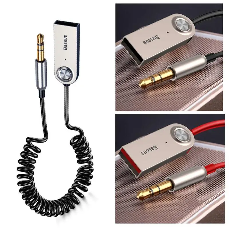 Baseus USB Bluetooth 5,0 адаптер аудио кабель для автомобиля AUX приемник динамик Bluetooth адаптер кабель программный ключ музыкальный передатчик