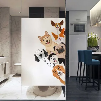 

Dog World Window Glass Sticker Frosted Glass Film Blackout Bathroom Glass Paper Translucent Opaque Window Flower