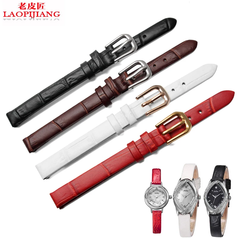 6mm 8mm 10mm 12mm thin genuine leather strap bracelet for lady black