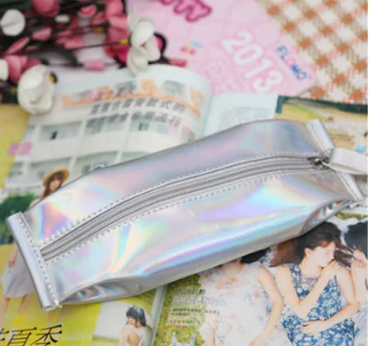 1 шт. милые однотонные ПУ лазерные пеналы для девочек карандаши Чехол объемный пенал сумки корейские канцелярские подарки