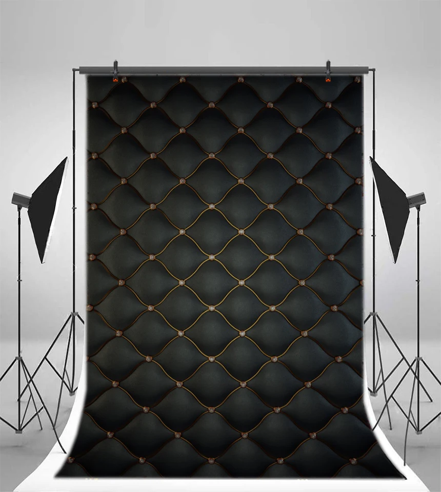 Laeacco Leather Pattern Diamonds Luxury Headboard Photography Backgrounds Customized Photographic Backdrops For Photo Studio
