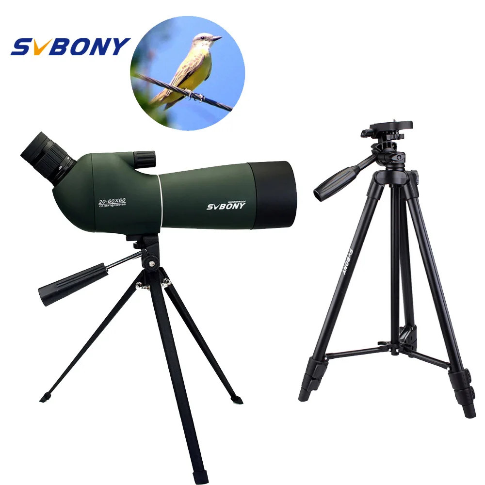 baratas SVBONY SV28 Luneta Telescópio Zoom 50 60 70mm Estojo À Prova D Água + 2 Tripés Telescópio Monocular f9308