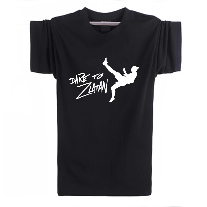 DARE TO ZLATAN Ibrahimovic T Shirt Men Short Sleeve Cotton Tops Tee T-shirt Ibra